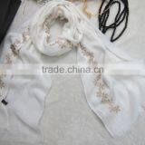 Charm Elegant Large Plain Small Leaf Embroidery Patterns Scarves Fashion Quality Choice thumbnail-6