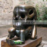 Bronze Abstract Skull Sculpture