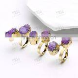 Purple Double Natural Stone Gold Ring Designs for Men thumbnail-5