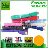 SLT 24K Gold plated Flat HDMI Cable full HD 1080P 3D