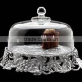 Grape Cake Stand Glass Dome beautiful plant Cake turkey dish Dome with Over 13-inch Diameter