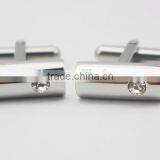 CZ Crystal Stone Stainless Steel Cufflinks For Men's Shirts thumbnail-5