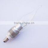 LED Candle Bulb E12 3W LED Candle Bulb SMD5630 Cool White Silver Candle Lamp thumbnail-2