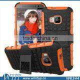 Silicone+ PC Orange Shockproof Case for HTC One M9, With Stand Function thumbnail-1