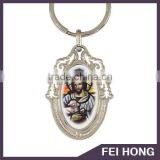 New Metal Wholesale Customized Picture Printed Key Chain Rings for Gift