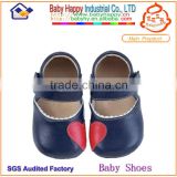 Popular symmetry heart PU leather baby hard sole walking shoes