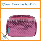 Shiny Pink Ladies Makeup Brush Clutch bag Cosmetic Bag