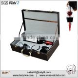 Bottle leather wine carrier with magic decanter in luxury leather box
