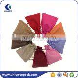 New Various Colors Jute Drawstring Pouch Custom Logo Made in China thumbnail-1