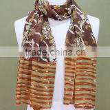 100% pure wool printed scarf scarves and shawls