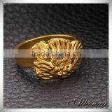 18K Gold Plated Flower Shape Copper Smooth Wholesale Gay Men Ring thumbnail-3
