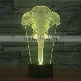 3D Optical Night Light Elephant 7 RGB Light Colors 10 LEDs AA Battery or DC 5V Mixed Lot thumbnail-3