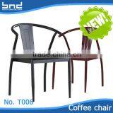 Classical designer leather chair metal frame