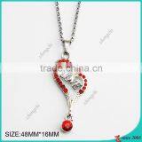 18" White Diamond Heart Pendant Necklace thumbnail-5