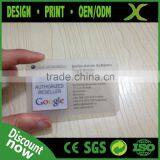 White Screen Clear Plastic Business Cards/ Transparent Card