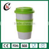 Wholesale Porcelain Promotional Coffee Mug White Ceramic Mug With Silicone Lid and Sleeve thumbnail-5