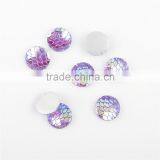 DIY 10mm/12mm ab Color Flat Back Cabochon Fish Scale Resin/plastic/acrylic Cheap Beads thumbnail-6