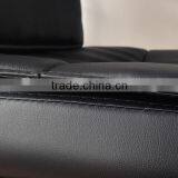 Mid Back Black Leather Home Office Furniture Meeting Chairs Office With no Wheels thumbnail-3