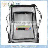 Promotional clear pvc drawstring backpack