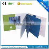 Folded paper card 4-ring binder design tft lcd video binder brochure