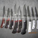 Brass Bolster Damascus Steel Folding Pocket Knife thumbnail-6