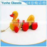 Colorful Pull Along Wiggles Duck With One Egg Wooden Toy Wiggles as You Pull They Make a Fun Baby thumbnail-1