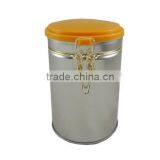 Round Coffee Tin Can With Plastic Lids thumbnail-4