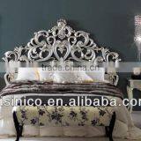 Luxury French Royal Palace 1.8M Wooden Hand Carved Openwork Double Bed thumbnail-1