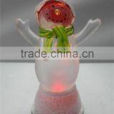 Electronic LED Light Acrylic Happy Round Snowman Figurines Toys for Kids thumbnail-2