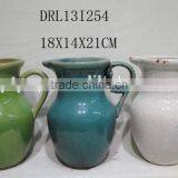 Ceramic Flower Vase With Handle for Home Deco thumbnail-3