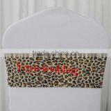 Leopard Print Spandex Lycra Chair Bands Double Thickness thumbnail-1