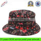 Casual Bucket Hat/cap Fashion Blank Cotton Short Brim Floral Print Bucket Hat/cap thumbnail-1
