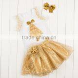 Latest Baby Kids Clothes Beautiful Children Fairy Skirts Wholesale Christmas Golden Childhood Tutu Set Bella Fairy thumbnail-6