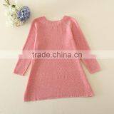 Kids CNY Sweater Dresses, Black Knitting Girl's Sweater, Round Collar Long Sleeve Valentine's Day Sweater Dress thumbnail-3