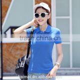 2017 Wholesale Breathable Good Quality Hot-selling New Design Best Choice Slim Fit Polo Shirt Women thumbnail-2