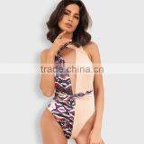 Runwaylover 094 Women Sexy Deep V-Neck Printed Bodysuits thumbnail-1