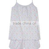 Hot Sale 2017 Custom Kids Summer Floral Cotton Pajamas for Baby Girls Pyjama Top and Shorts Set 1-6 Years thumbnail-4