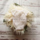 Ruffle mohair bonnet Newborn knit romper Baby hat and pant sets photography props