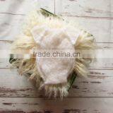 Ruffle Mohair Bonnet Newborn Knit Romper Baby Hat and Pant Sets Photography Props
