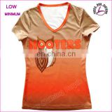 New design tshirt sublimation print t shirt polyester V neck women t shirt night owl print