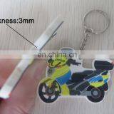 High Quality 3d Raised Logo Mini Moto Shaped Pvc Keychain thumbnail-4