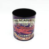 Customized Antique European Round Metal Storage Bins Home Furniture Set PVC Printed With Removable Lid Cover thumbnail-5