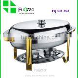Hot Sale Stainless Steel Gold-plated Roll Top Buffet Chafer for Hotel thumbnail-1