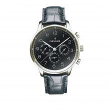 Stainless Steel Multi-function Watches Man Genuine Leather Quartz Chronograph Watch thumbnail-4