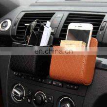 Car Storage Box Leather Organizer Bag Universal For Phone Coin Card Money Key Holder Hanging in Car Accessories Stowing Tidying thumbnail-1