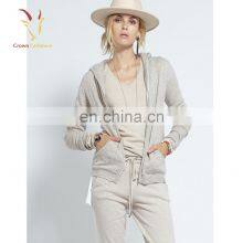 Lady Hood Sweater,Hoodies for Women,Hooded Cardigan With Long Zipper thumbnail-1