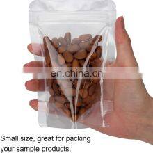 Wholesale frosted flat bottom reusable food grade packaging plastic mylar Bag transparent pouch with zipper