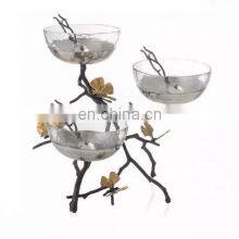 Glass & Metal Orchid Bowl thumbnail-3