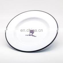 Vintage 16cm 18cm 20cm 22cm 24cm 28cm White Color Oblong Rectangular Shape Enamel Butter Soap Pie Dish With Logo Printed