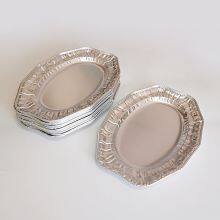 Oval Lace Thickened Aluminum Foil Dinner Plate Barbecue Plate Pasta Plate thumbnail-2